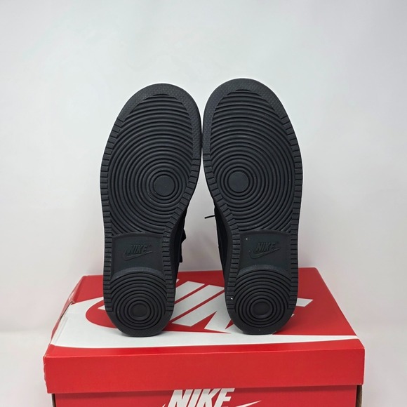 Nike CU6620-001 Court Vision Mid Shoes Mens Size 8.5 Triple Black Sneakers Suede main image 5